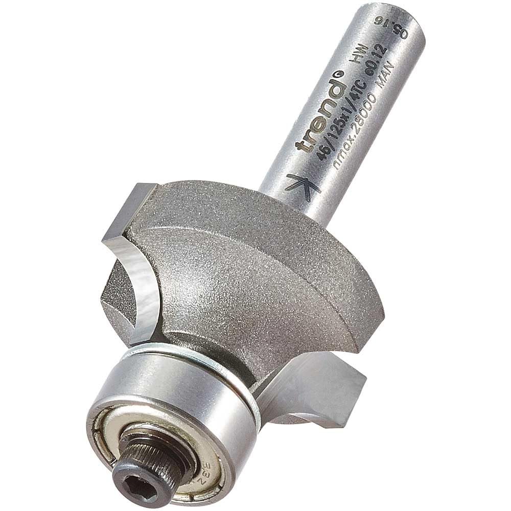 Trend Professional Bearing Guided Ovolo Router Cutter, 6mm Radius, 1/4 Inch Shank, 24.7mm Cut Diameter & 12mm Cut Length, Two Bearings, Tungsten Carbide Tipped, 46/125X1/4TC — image 1