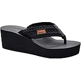 MALIDA Womens Wedge Arch Support Flip Flops Cushion Soft Rubber Midsole Platform Thong Sandals with Rubber Sole