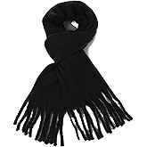 Rulala Fancy Oversized Blanket Scarf for Women Winter Fall Chunky Plaid Soft Cashmere Feel Thick Scarves with Fringed