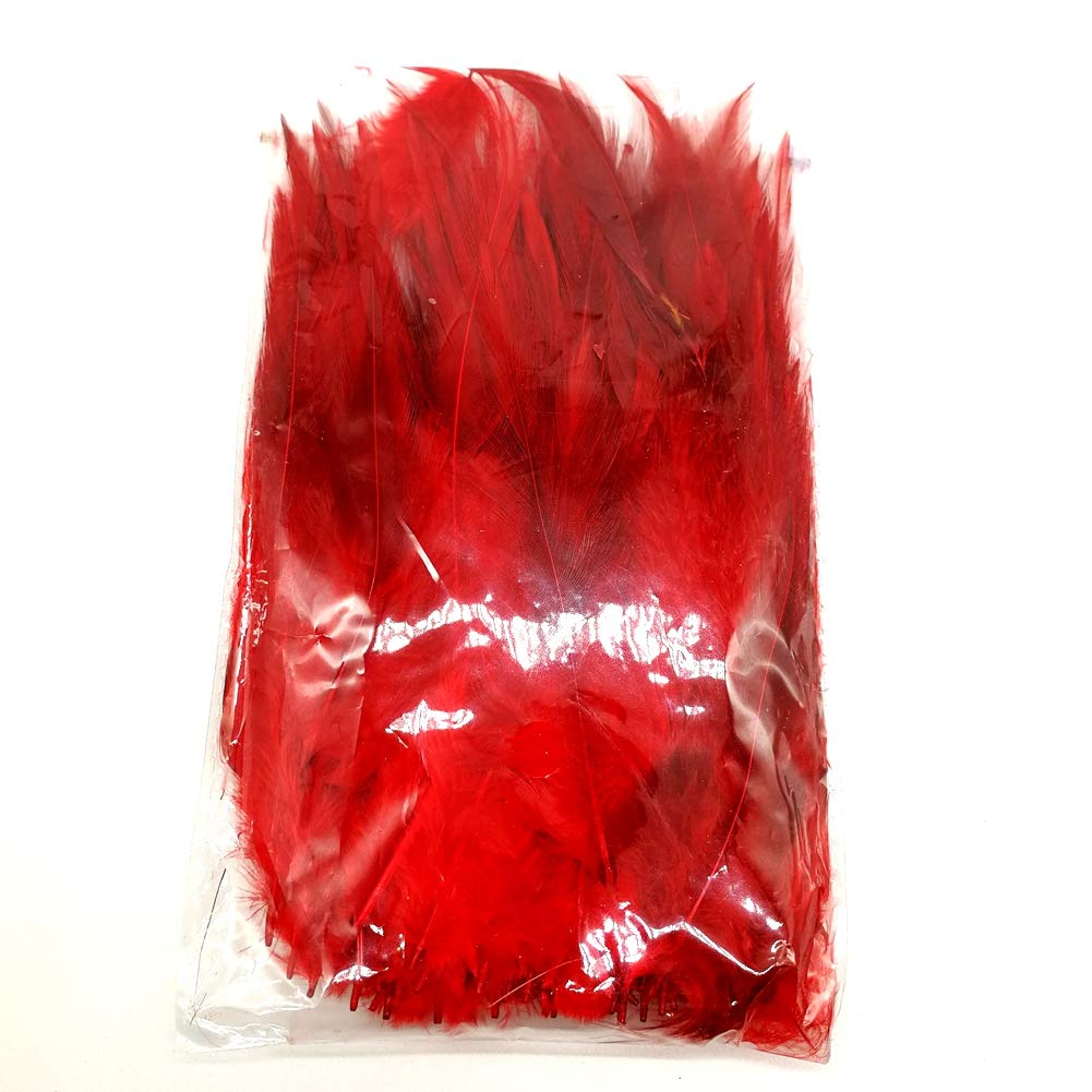 6 pulgadas Army green 100 plumas de gallo teñidas con plumas de cuello