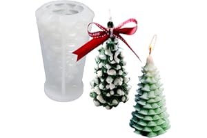 ZQYSING Christmas Tree Candle Mold, 3D Christmas Pine Tree Silicone Mold for Epoxy Resin Casting Soap Home Gift Decoration