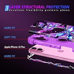 Miqala for iPhone 16 Plus Case,Glow in The Dark
