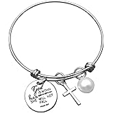 Religious Verse Gift Christian Bracelets Prayer Charm Bracelets Faith Religious Jewelry for Women God Is Within Her She Will Not Fall Bracelets Gift for Birthday Christmas Inspirational Jewelry