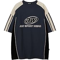 Vamtac Oversized T Shirt Classic Vintage 90s Contrast Color