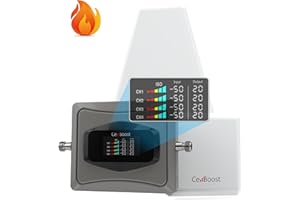 CELLBOOST Cell Phone Signal Booster, for Home and Office, Band5/12/13/17/4/66/2/25,6,000 sq ft, Boost 4G LTE and 5G, for All U.S.& Canadian Carriers-Verizon, AT&T, T-Mobile& More, FCC Approved (Black White)