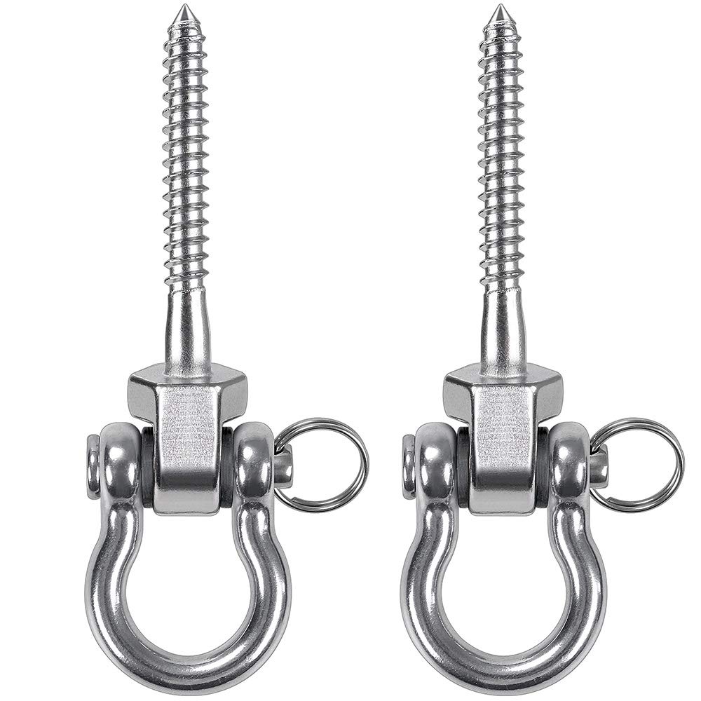 BeneLabel 2pcs Swing Hanger, Heavy Duty Hammock Hook Hanging Chair Eye Bolt Screw 130mm Swivel Ceiling Beam Mounting Bracket for Aerial Yoga/Punching Bag/Sandbag, 1800lbs