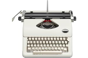 Maplefield Classic Portable Manual Typewriter - Cream, 8 x 11 in Paper - Word Processor Function & Typewriter Ribbon Included