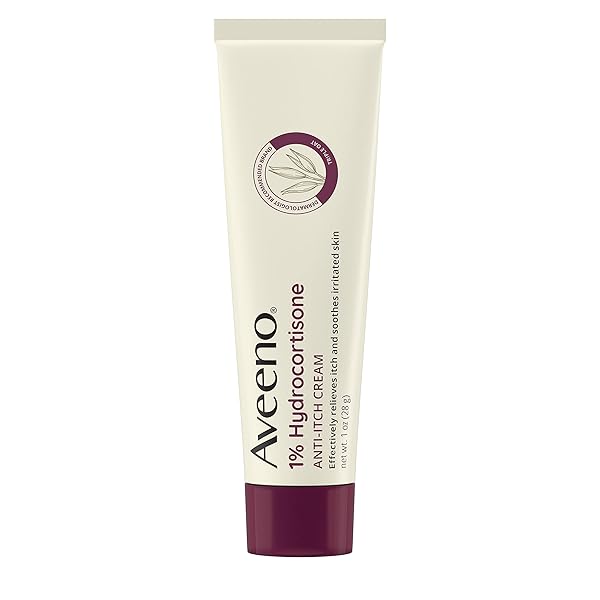 AVEENO MAXIMUM STRENGTH 1% HYDROCORTISONE ANTI-ITCH CREAM, TRIPLE OAT, ALOE & VITAMIN E FOR ITCH RELIEF FROM ECZEMA, PSORIASIS, INSECT BITES, POISON IVY, OAK & SUMAC & DETERGENTS, 1 OZ