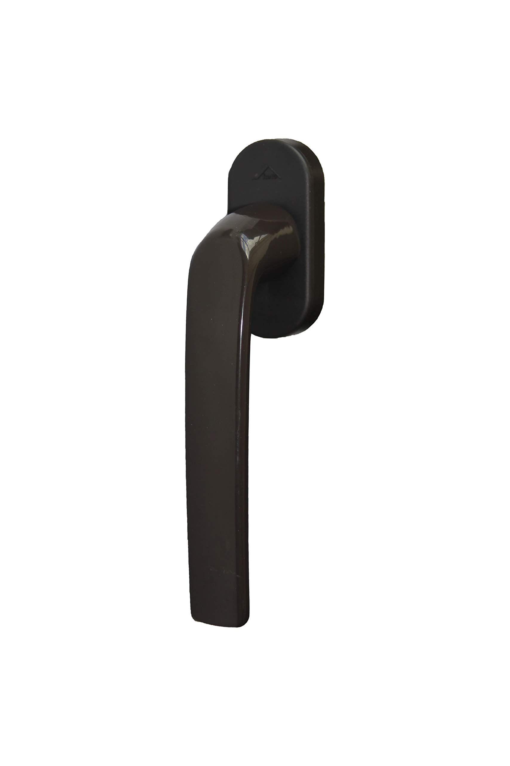 Roto Samba Window Handle with Logo with Screws, Deep Black, Pin Length 43 mm