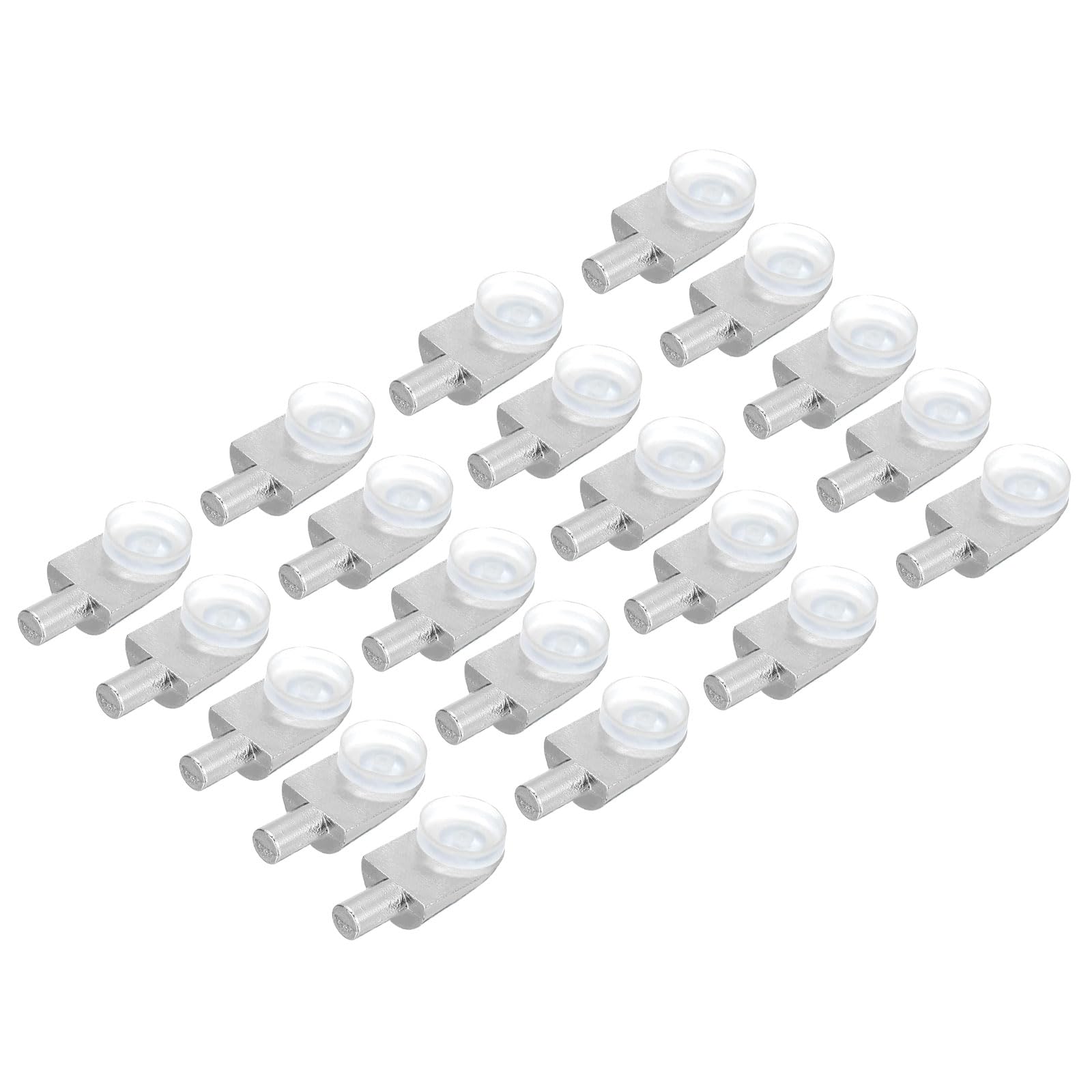 PATIKIL Shelf Support Pegs Nails, 20pcs Zinc Alloy Glass Holder with Suction Cup, Pegs for Shelves for Kitchen Cabinet, Cupboard, Bookcase, Closet and Glass Case,Transparent