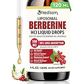 Berberine HCl Supplement - Berberine HCl Liquid - Berberine Tincture Berberine Liquid Drops, Natural Ingredients - 120 ML