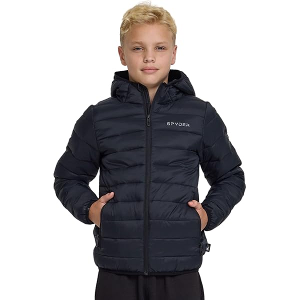Spyder Men's Nexus Puffer Jacket – Giacca Piumino Uomo In Nylon, Idrorepellente, Con Cappuccio Regolabile, Tasche Con Cerniera, Colore Nero, Taglia Large