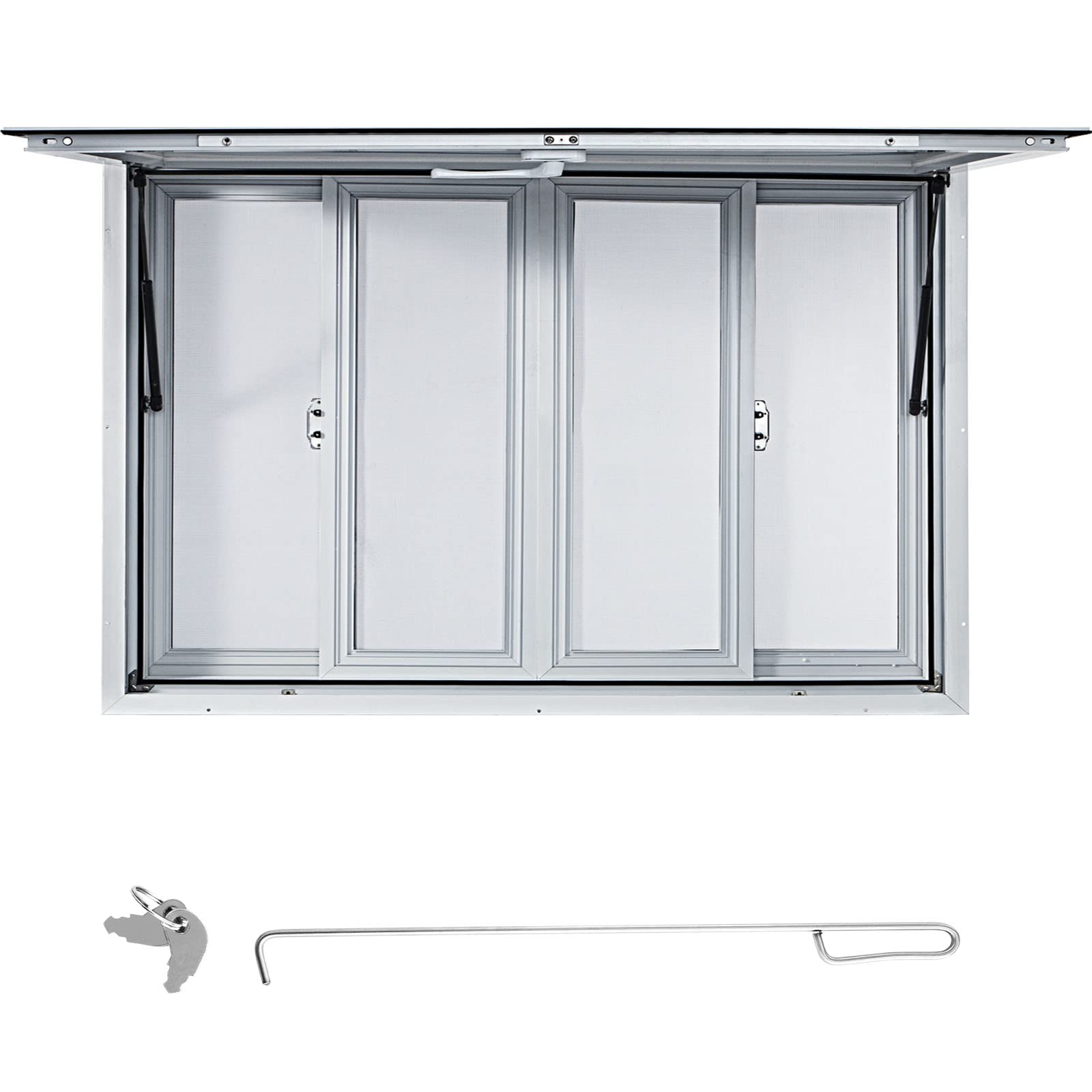 Photo 1 of ***TRUCK / TRAILER PICK UP***
VEVOR Concession Window 60 x 36 inch, Aluminum Alloy Food Truck Service Window with 4 Horizontal Sliding Screen Windows & Awning Door & Drag Hook, Serving Window for Food Trucks Concession Trailers