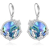 Dove/Bunny/Cat/Teddy/Beetle/Hummingbird/Tiger Earrings 925 Sterling Silver Dangle Leverback Earrings Animal Jewelry Gifts for Women