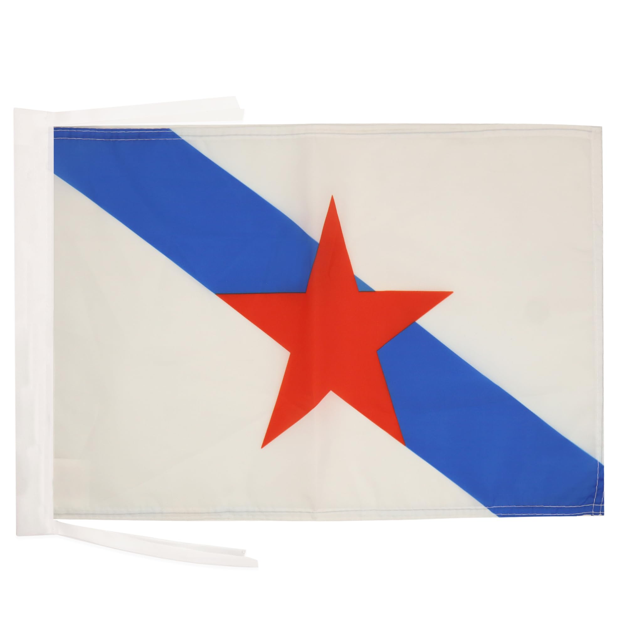 AZ FLAG - Galicia Independentist Flag - 18'' x 12'' - 100% Polyester Galicia Estreleira Small Banner with Two Cords - Fade Resistant - Vivid Colors - 18x12 in - 45x30 Cm