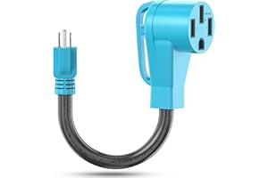 CircleCord 50 Amp to 15 Amp 110 Volt RV Adapter Cord, NEMA 5-15P Male to 14-50R Female Dogbone, Heavy Duty STW 10 Gauge for RV Trailer Camper(Not for EV), ETL Listed