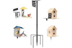 PROERR Smart Bird Feeder Pole-Heavy Duty Adjustable 3-6.6ft Universal Birdhouse Stand Mount for Backyard&Outdoor Bird Houses/Cameras (80" Pole)