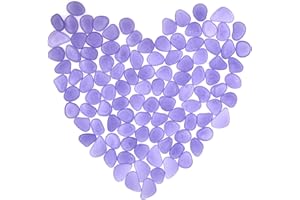 QTTLLI 450Pcs Glow Pebbles Glow in The Dark Decorative Stones Rocks for Garden Path Walkway Yard Fish Tank, Violet