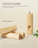 VASAGLE Coat Rack Freestanding 8 Hooks 3 Heights Rubber Wood Cloud White view 5