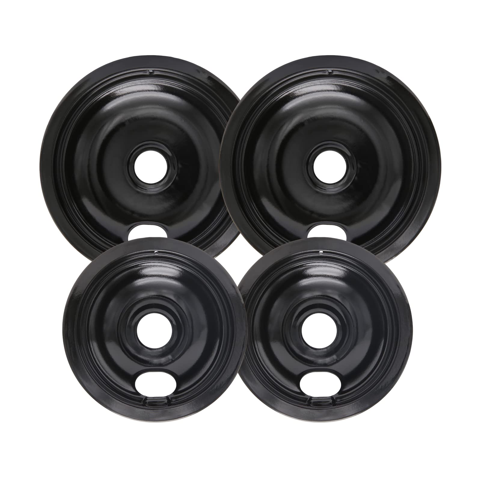 Photo 1 of COZZIVITA Black Stove Burner Drip Pans for Electric Stove Top - 318067051 5304430150 Perfectly Fit Frigidaire Kenmore Electric Range - 10% Energy Save by Enamel Spraying -2 x 6 in, 2 x 8 in