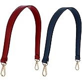 ILIEMOC 2 Pack Leather Replacement Straps, Purse Shoulder Strap Short Handle with Metal Clasps