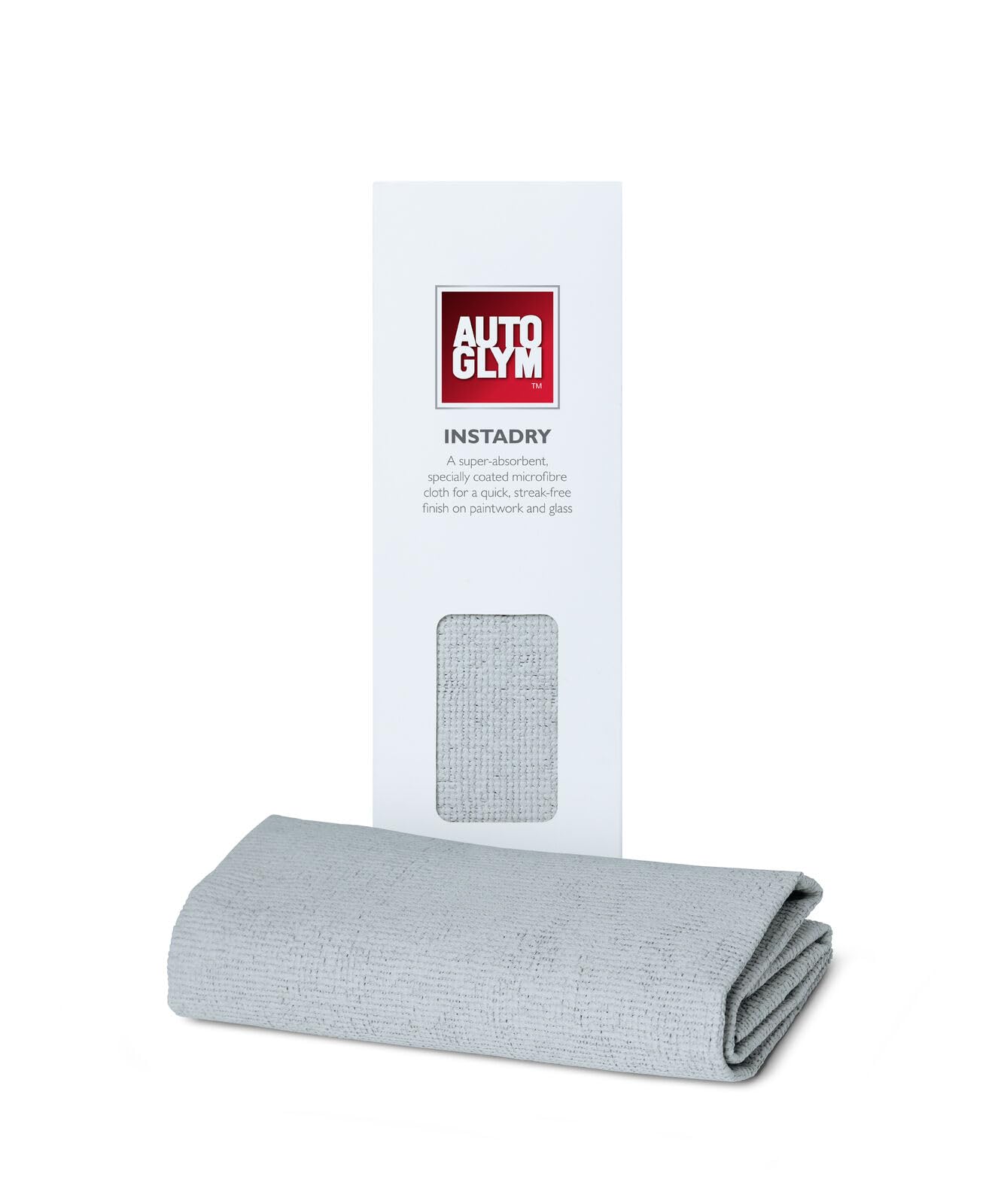 Autoglym Instadry Microfibre Towel Specially Coated For A Quick, Streak-free Finish On Car Exterior Paintwork And Glass, Grey, 44x50 cm