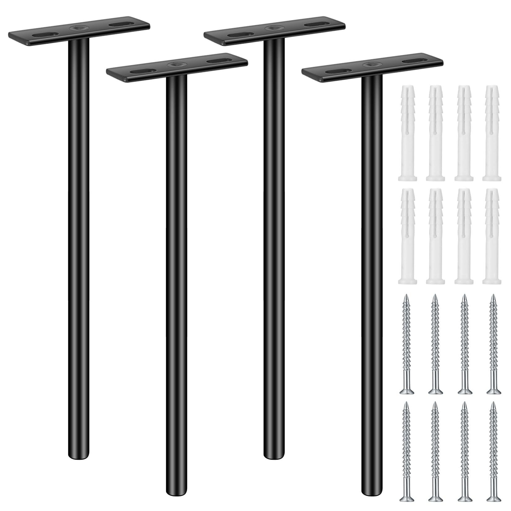 4 Pcs Floating Shelf Brackets, Heavy Duty Hidden Shelf Brackets, Invisible Concealed Shelf Support Brackets Wall Mounted for Wood Cabinet Furniture Shelves Decoration (20.4x6CM/8.03x2.36 Inch)