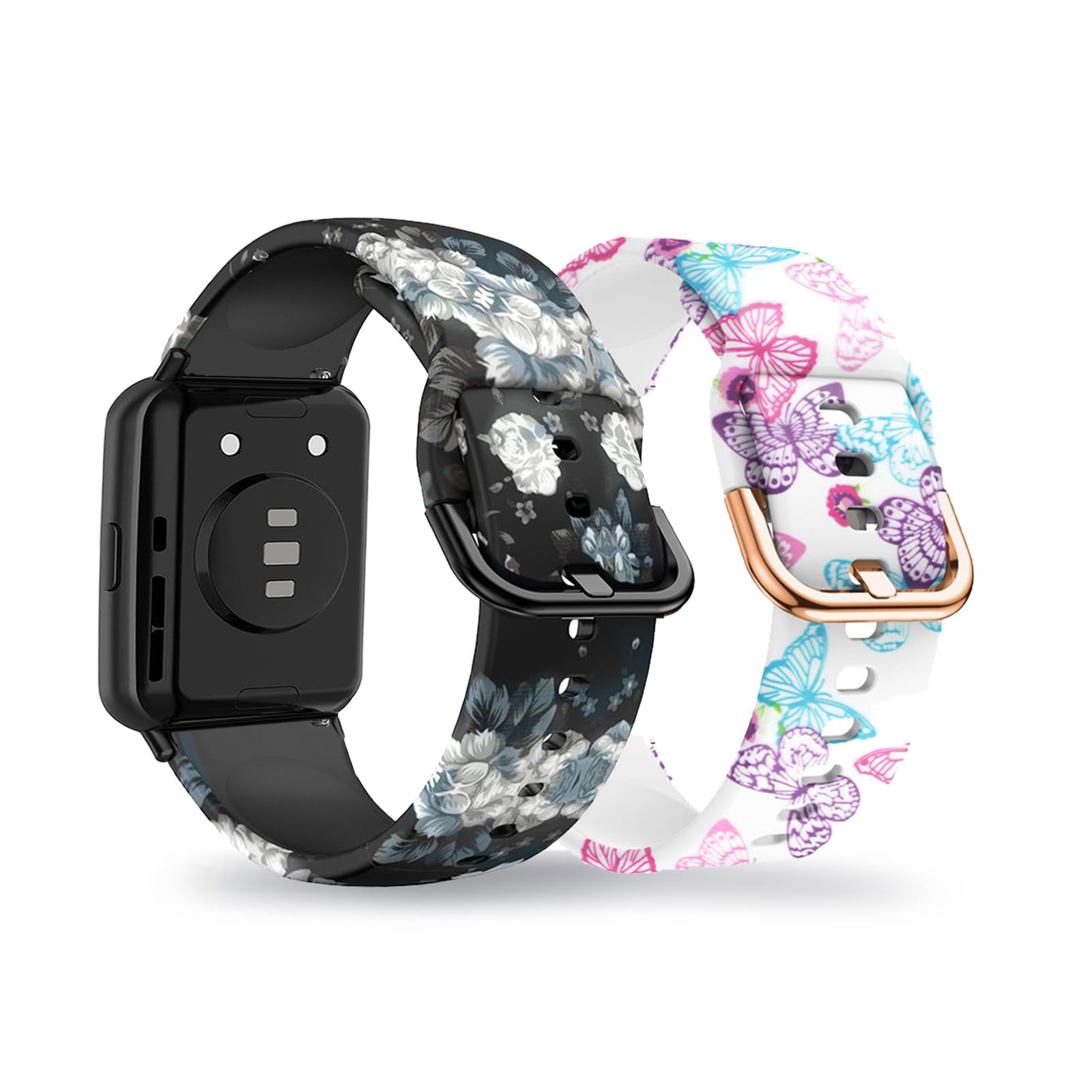 AireWiki Pack of 2 Silicone Wristbands Compatible with Huawei Watch Fit 2 Pattern Sport Soft Replacement Strap for Men and Women Bracelet for Huawei Watch Fit 2 (3)