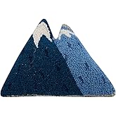 Peking Handicraft Mountains Shaped, Hook Pillow, Wool and Poly Velvet
