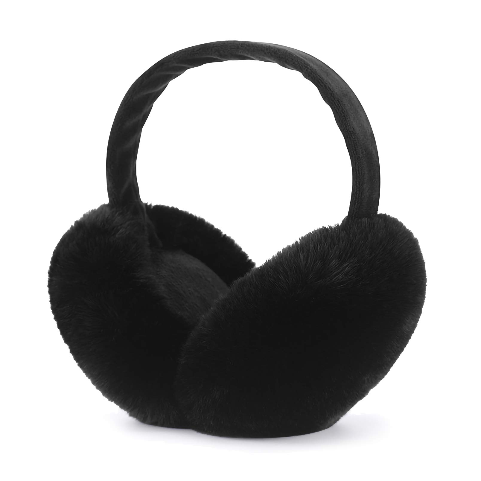 Photo 1 of LCXSHYE Winter Ear muffs Faux Fur Warm Earmuffs Cute Foldable Outdoor Ear Warmers For Women Girls (Black)