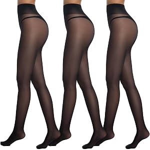 Citystl 3 Pairs 30D Sheer Tights for Women, T-Crotch Pantyhose | T-Crotch Design，Sheer Coverage，Soft Stretch Comfort，Reinforc