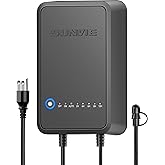 SUNVIE 100W Low Voltage Landscape Transformer Weatherproof Low Voltage Transformer with Photocell & Timer 120V AC to 12V DC Landscape Lighting Transformer for Outdoor Spotlights Path Lights Step Light