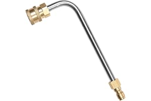 Sooprinse Washer Gutter Cleaner Attachment,Pressure Washer Gutter Rod for Lance/Wand 1/4 Inch Quick Connect,90 Degrees Curved Rod (7 inch)
