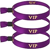 100 Pcs VIP Cloth Wristbands for Events, Adjustable Party Bracelets, Durable Fabric Security Wrist Bands for Multi-Day Festivals, Weddings, Concerts and Fairs- Purple