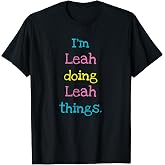Leah Cute Personalized Text Kid's Gift Top For Girls T-Shirt