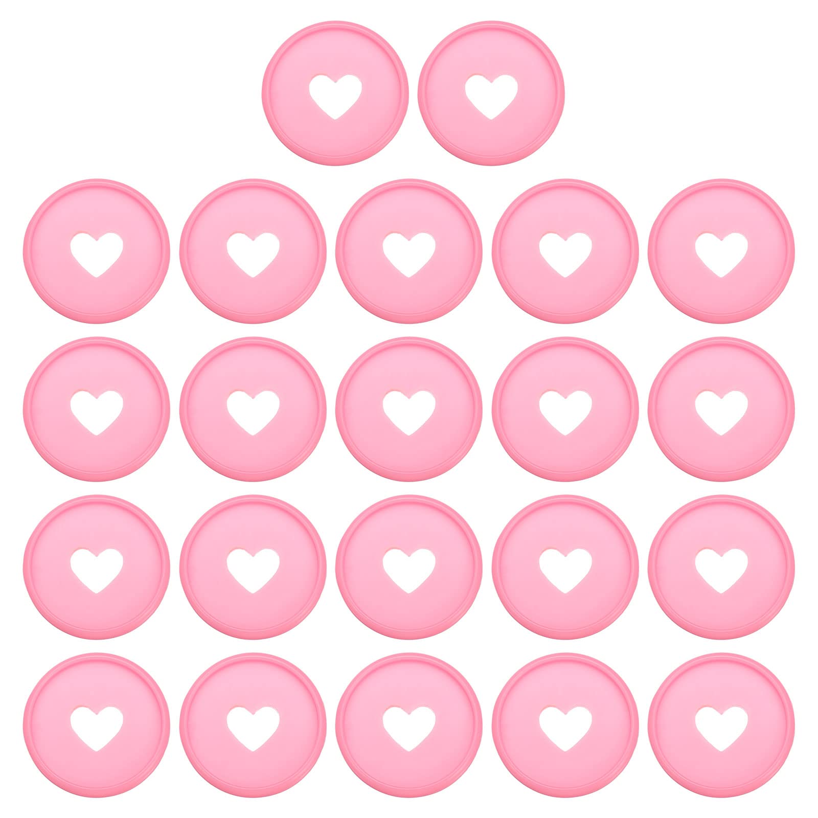 PATIKIL 35mm Plastic Book Binding Discs, 22 Pack Discbound Expansion Discs Heart Binder Rings for DIY Notebook Planner, Pink