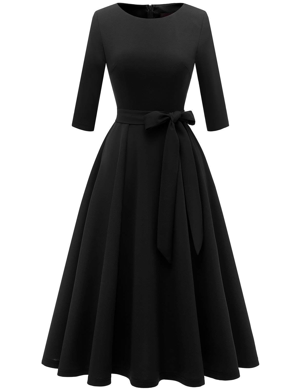 DRESSTELLS Cocktail Dresses for Women, Vintage Wedding Guest 3/4 Sleeves Formal Church Holiday Dress