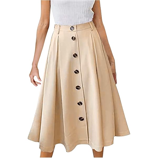 Amazon.com: YOLAI Womens Button Down Skirt Casual A-Line
