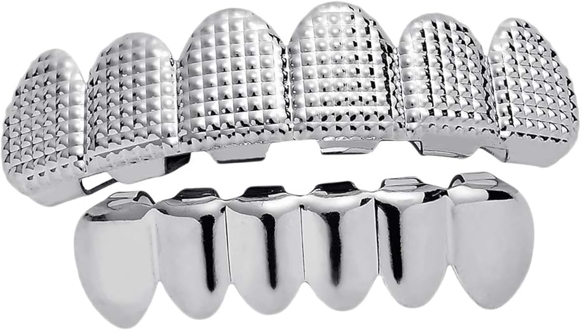 chiwanji 18K Gold Plated Copper Mouth Grill for Mouth Top Bottom Hip