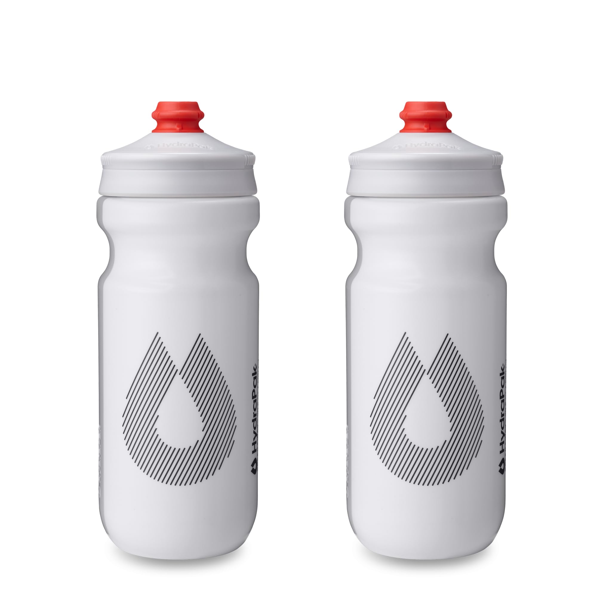 Photo 1 of **MISSING 1 LID** HydraPak | Polar Bottle - Breakaway Surge Lightweight Bike Water Bottle 2-Pack - High Flow, Cycling & Sports Squeeze Bottle (White, 600ml / 20oz)