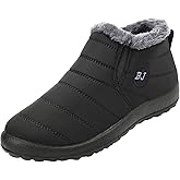 L-RUN Womens Winter Snow Boots Fur Lined Warm Ankle Boots Slip on Men's Snow Ankle Boots Lightweight Outdoor Footwear