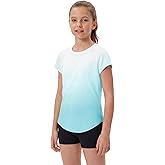 STELLE Athletic Shirts for Girls Short Sleeve Active T Shirts Sports Crewneck Dry Fit Tops Kids Teens Gym Workout Summer Tee