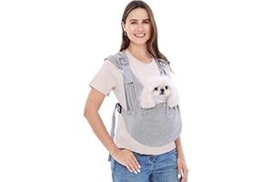 Supet Dog Carrier Sling for Small Dogs, Front Facing Cat Sling Carrier Chest, Hands Free Pet Sling Carrier, Adjustable Dog Front Carrier, Reducing Back Pain