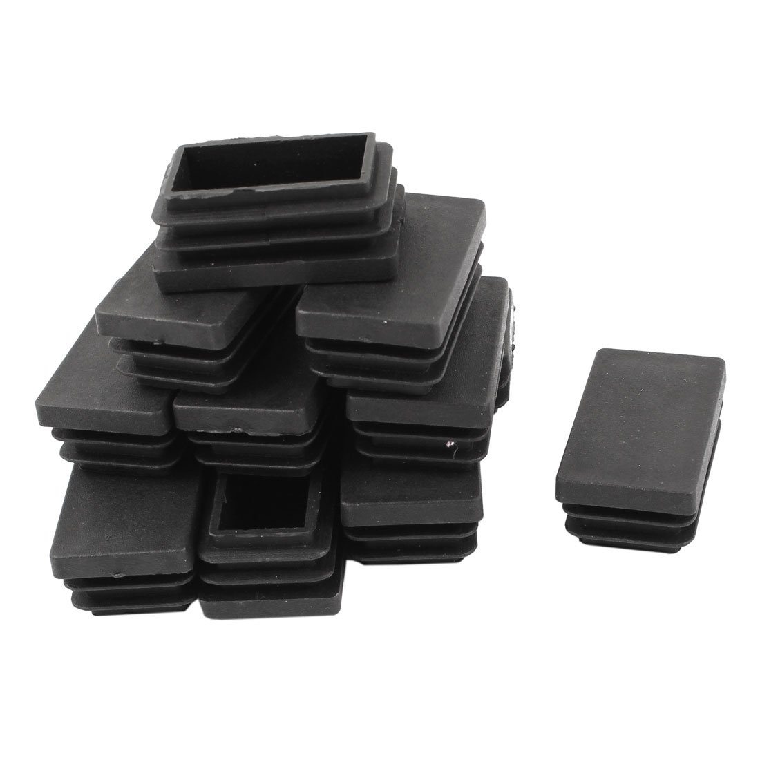 Sourcingmap 30mm x 50mm Plastic Rectangle Cap Tube Inserts End Blanking 12 Pieces