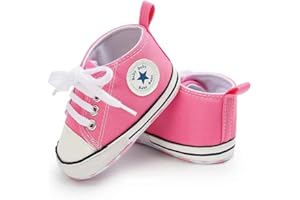 Baby Boys Girls Canvas Sneakers Shoes Anti-Slip Prewalkers First Walking Shoes Walkers 0-18 Months