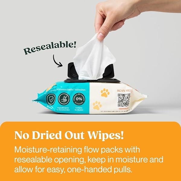 WIPEMATE EXTRA LARGE 400CT DOG/CAT PET WIPES FOR MEDIUM TO LARGE PETS PREMIUM UNSCENTED WIPES, NO-RINSE SOLUTION HYPOALLERGENIC GENTLE DEODORIZING CLEANS PAWS, EARS, FUR, BUTT, & ANAL GLANDS