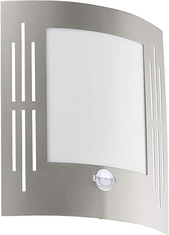 Eglo Aussen Wandlampe City 1 Flammige Aussenleuchte Inkl Bewegungsmelder Sensor Wandleuchte Aus Edelstahl Kunststoff Farbe Silber Weiss Fassung E27 Ip44 Amazon De Beleuchtung