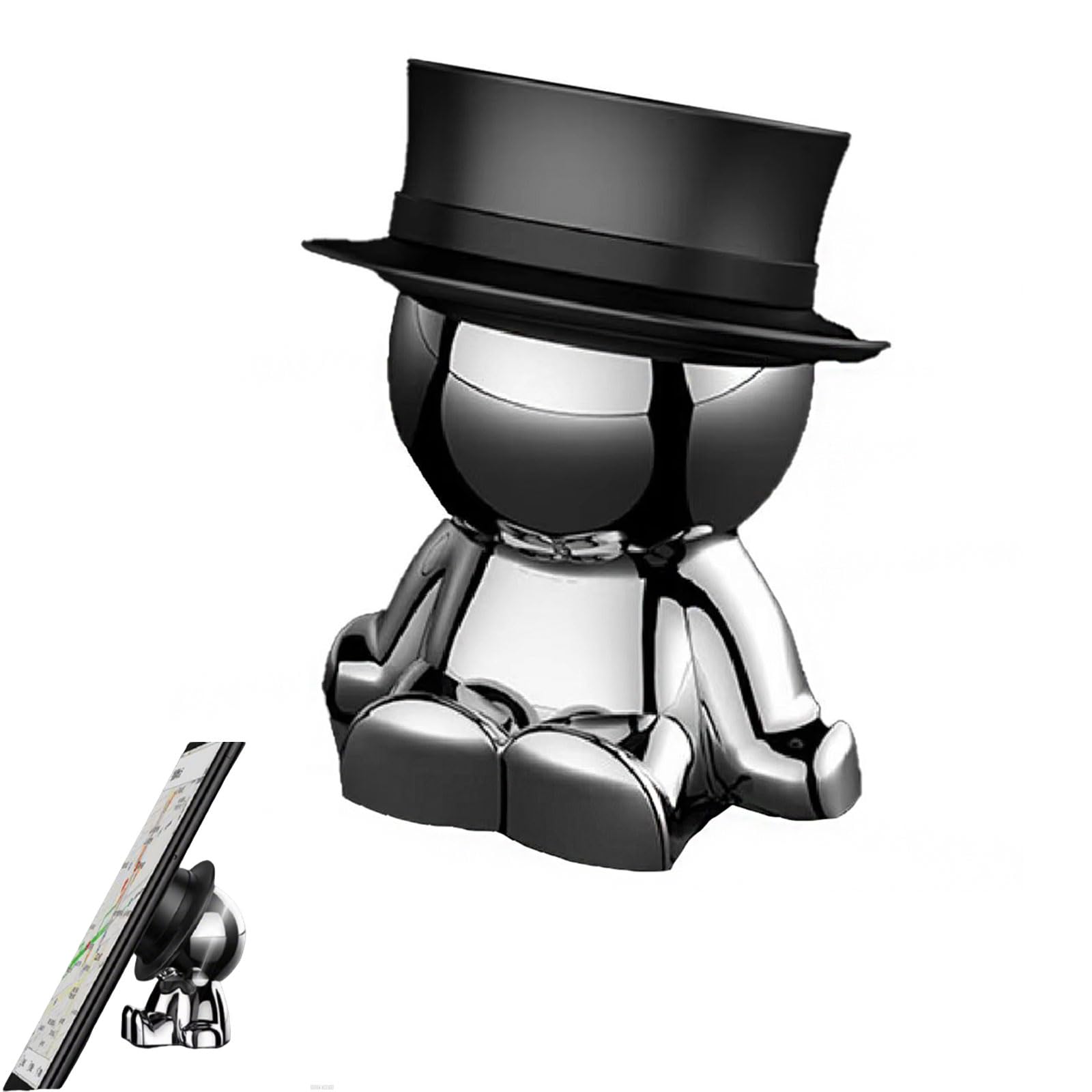 ANKIA Cell Phone Holder for Car,Hat Mobile Phone Car Holder Mount with Universal Stick-on Magnetic Smartphone Holder Devices Dashboard Ornaments for iPhone Apple iPad Samsung Galaxy (Black)