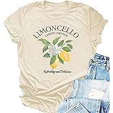 Women Lemon Shirt Limoncello per Favore Tshirt Lemon Graphic Amalfi Coast Tee Casual Holiday Trip Short Sleeve Tops