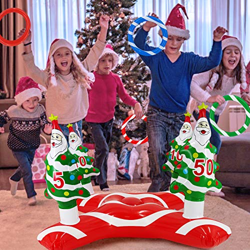TURNMEON Giant Inflatable Christmas Tree Ring Toss Party Game Toys Kids